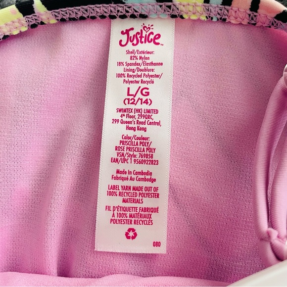 Justice Girl’s 2pc Swimsuit size 12/14 - Picture 7 of 10